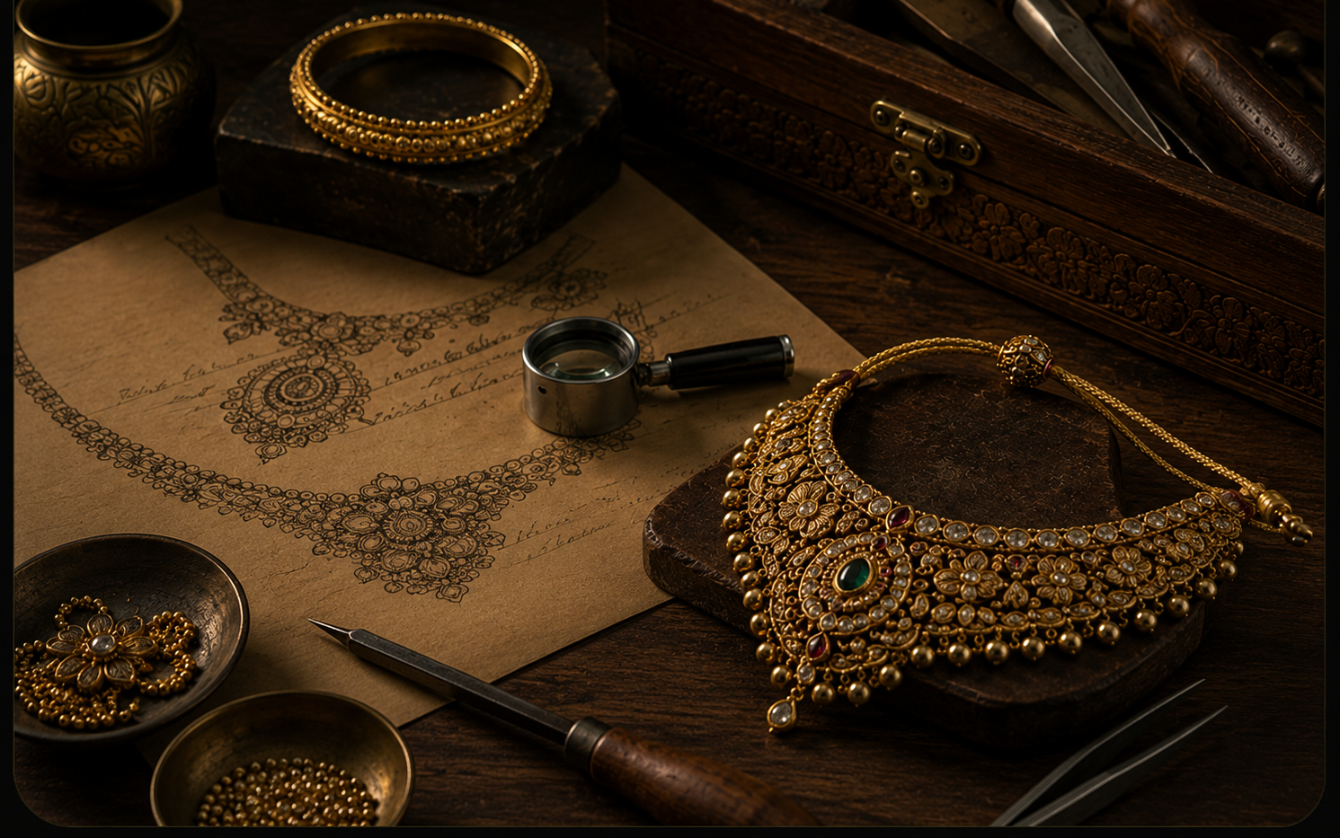 Artisans crafting custom jewellery