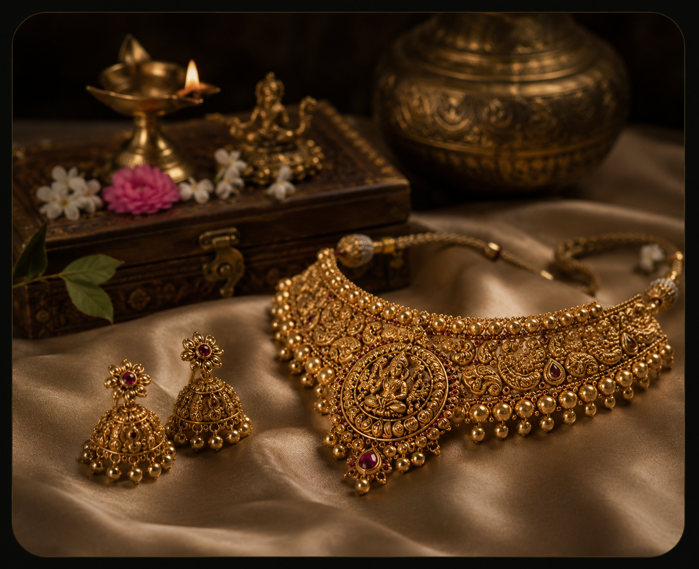 Master goldsmith examining bullion